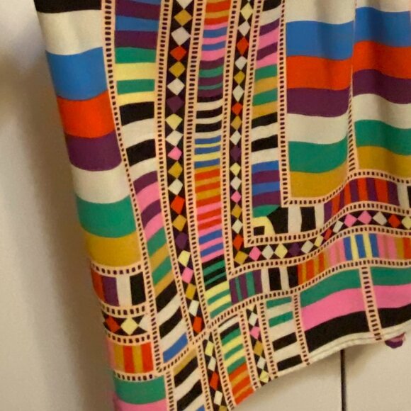 Designer Super Colorful African-Vibe Print Silk Tank with Spagetti Strap - Picture 16 of 16